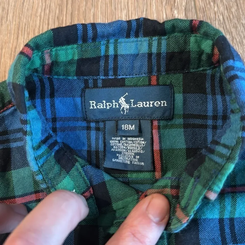 ((2 PIECE)) RALPH LAUREN AND JANIE AND JACK BUTTON DOWN BUNDLE LINEN AND COTTON